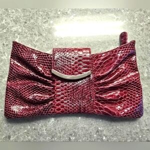 Express Burgundy Textured Clutch